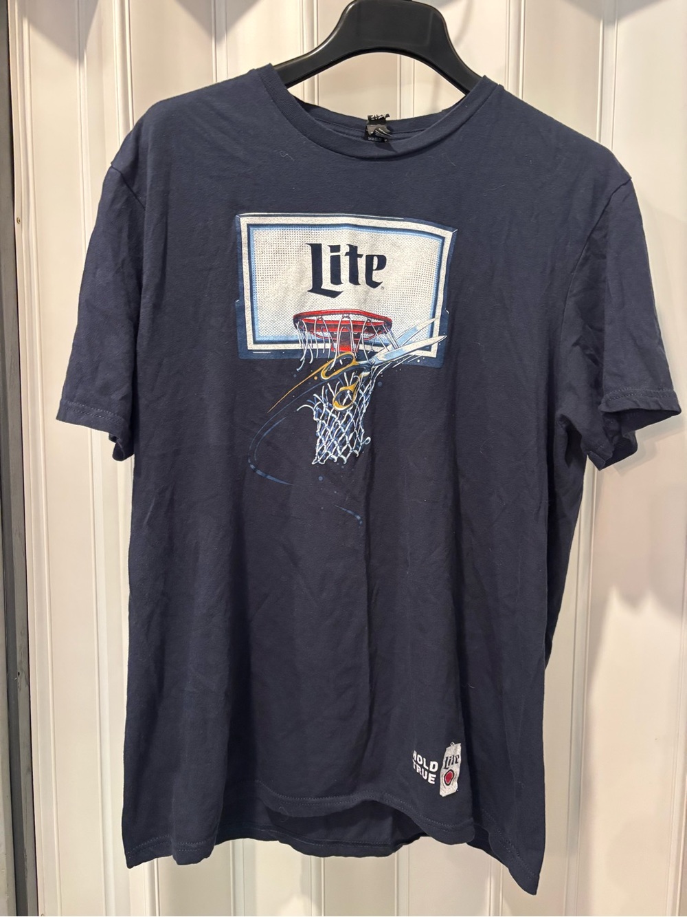 Miller Lite Basketball Graphic Tee - Navy Size Large